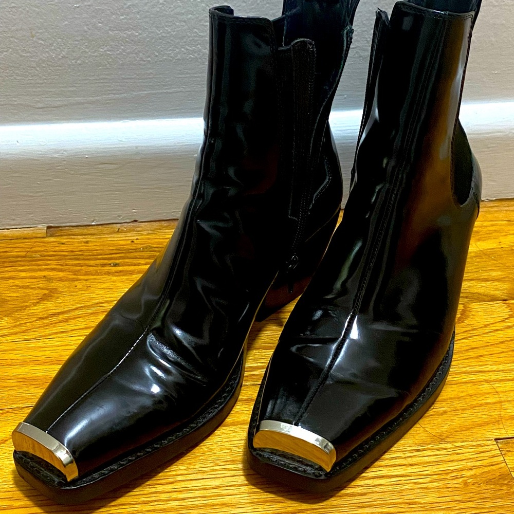 Jeffrey Campbell silver toe boots sz 9